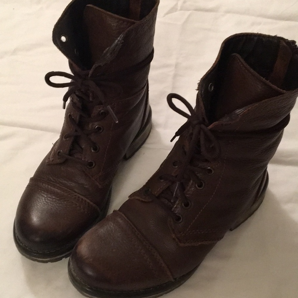 Steve Madden Leather Combat Boots